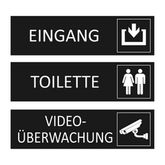 Collection image for: Türschilder Aluminium Schwarz 165x45 mm