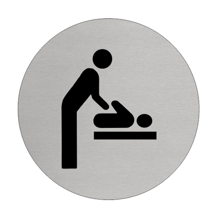 Türschild Ø75mm Wickeltisch