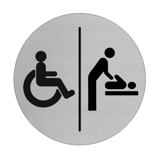 Türschild Ø75mm Barrierefrei | Wickeltisch
