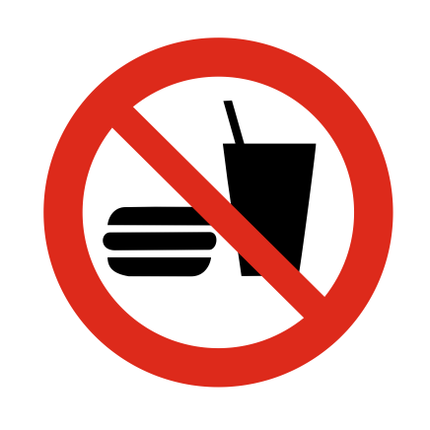 Türschild Ø75mm Lebensmittel verboten