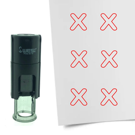 Stempel Umrandetes Kreuz Ø10mm rund