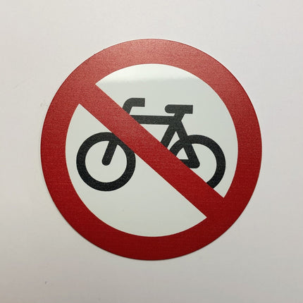 Türschild Ø75mm Fahrräder abstellen verboten