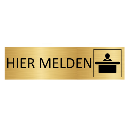 Türschild Hier melden