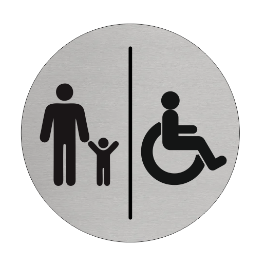 Türschild Ø75mm Familie | Barrierefrei