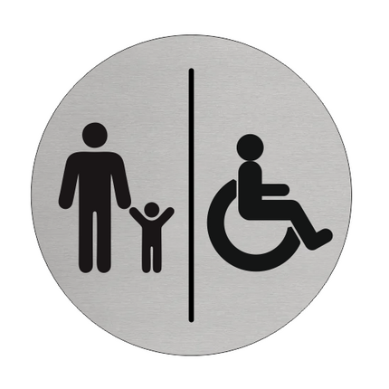 Türschild Ø75mm Familie | Barrierefrei
