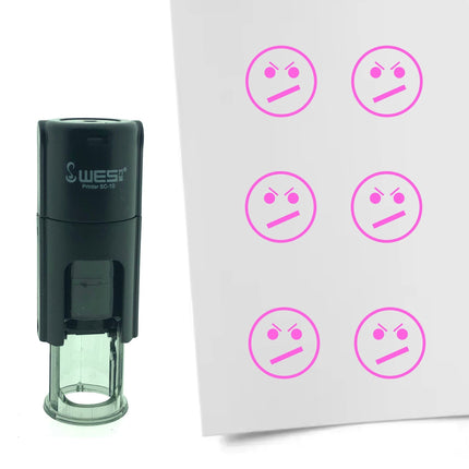 Stempel Unzufriedener Smiley Ø10mm rund