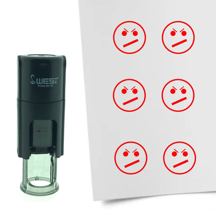 Stempel Unzufriedener Smiley Ø10mm rund