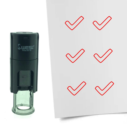Stempel Umrandetes Häkchen Ø10mm rund
