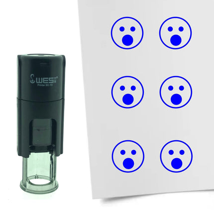 Stempel Erschrockener Smiley Ø10mm rund