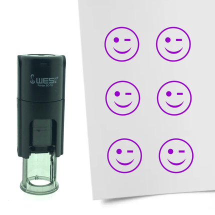 Stempel Zwinkernder Smiley Ø10mm rund