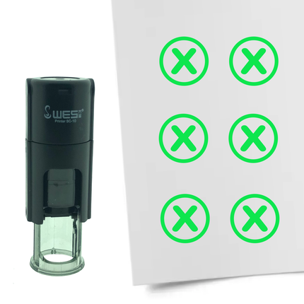 Stempel Checkbox mit Kreuz Ø10mm rund
