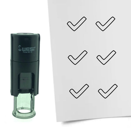 Stempel Umrandetes Häkchen Ø10mm rund