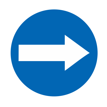 Türschild Ø75mm Pfeil