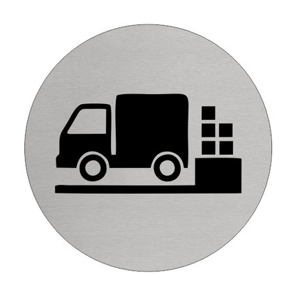Türschild Ø75mm Be- und Entladen