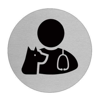Türschild Ø75mm Tierarzt