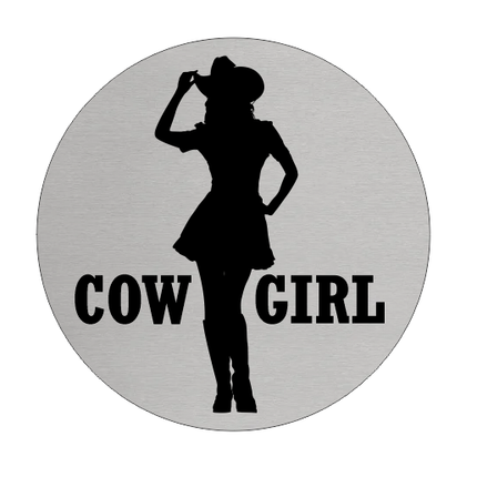 Türschild Ø75mm Cowgirl