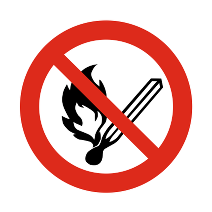 Türschild Ø75mm Feuer verboten