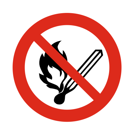 Türschild Ø75mm Feuer verboten