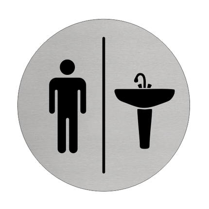 Türschild Ø75mm Herren | Waschbecken