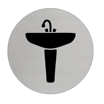Türschild Ø75mm Waschbecken