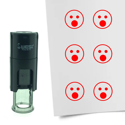 Stempel Erschrockener Smiley Ø10mm rund