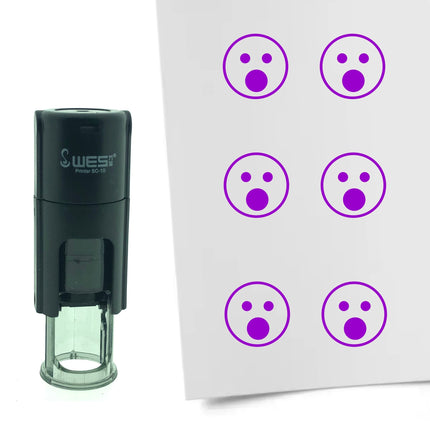 Stempel Erschrockener Smiley Ø10mm rund