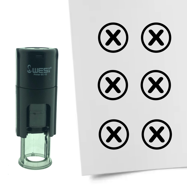 Stempel Checkbox mit Kreuz Ø10mm rund