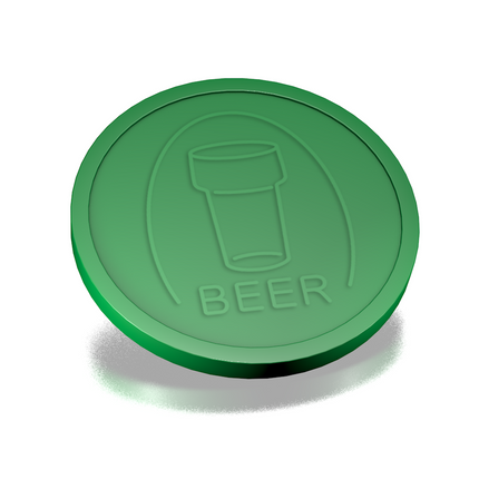 Wertmarken Chips mit Bierglas-Prägung - 250 Stück