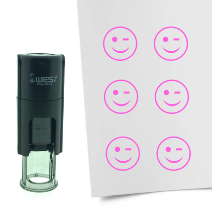 Stempel Zwinkernder Smiley Ø10mm rund