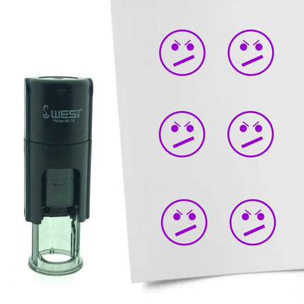 Stempel Unzufriedener Smiley Ø10mm rund
