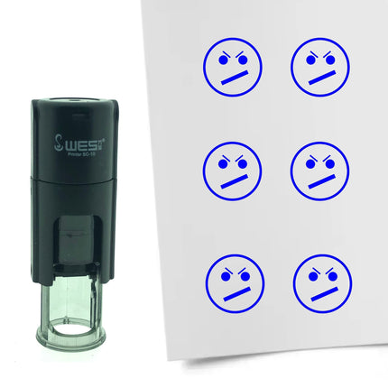 Stempel Unzufriedener Smiley Ø10mm rund