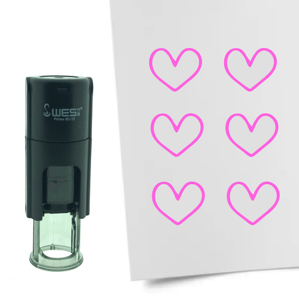 Stempel Umrandetes Herz Ø10mm rund