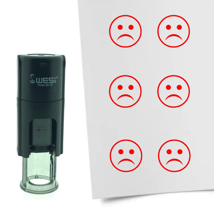 Stempel Freudloser Smiley Ø10mm rund