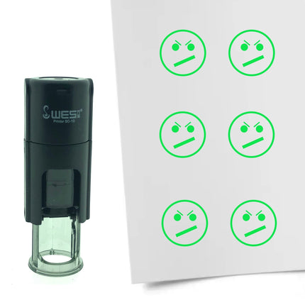 Stempel Unzufriedener Smiley Ø10mm rund