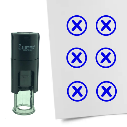 Stempel Checkbox mit Kreuz Ø10mm rund