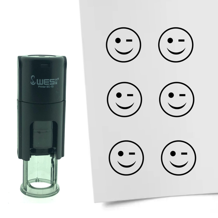 Stempel Zwinkernder Smiley Ø10mm rund