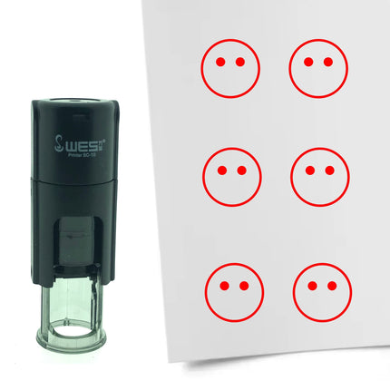 Stempel Schweigender Smiley Ø10mm rund