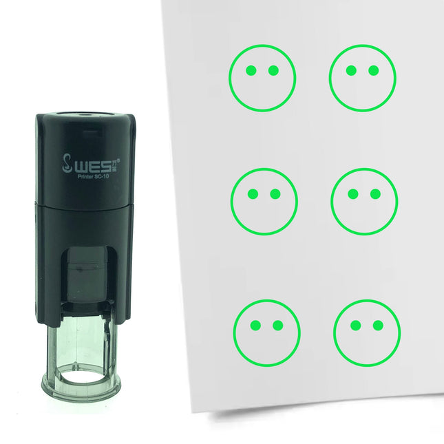 Stempel Schweigender Smiley Ø10mm rund