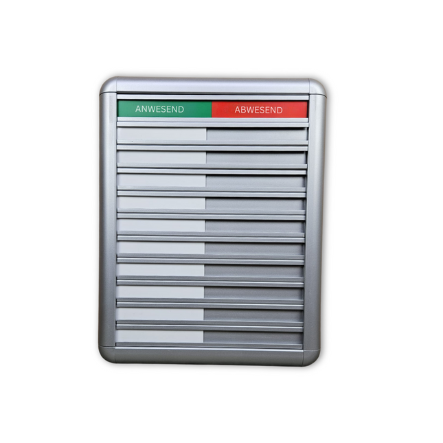 Anwesenheitstafel Professional, An-/Abwesend - 10 Personen