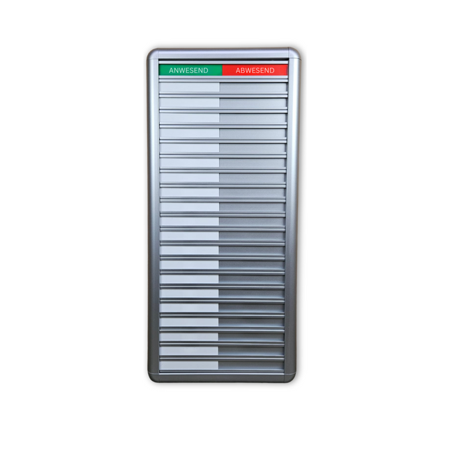 Anwesenheitstafel Professional, An-/Abwesend - 20 Personen