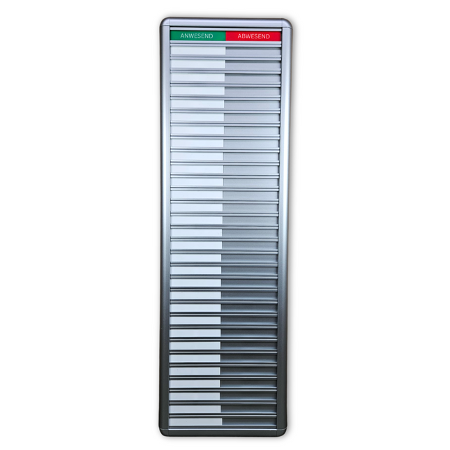 Anwesenheitstafel Professional, An-/Abwesend - 30 Personen