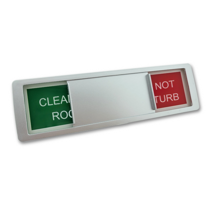 Schiebeschild 'Clean my room-Do not disturb' - Kunststoffprofiel - 178x50mm