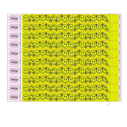 TYVEK Einlassbänder, Smiley - pro 100 Stück
