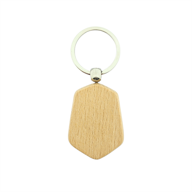 Holz Schlüsselanhänger Hexagon - pro Stück