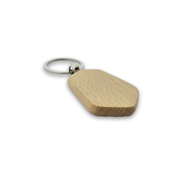 Holz Schlüsselanhänger Hexagon - pro Stück