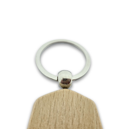 Holz Schlüsselanhänger Hexagon - pro Stück