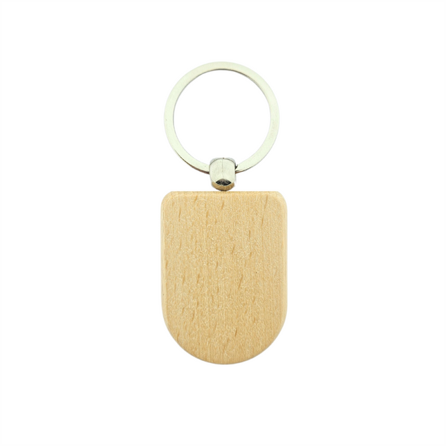 Holz Schlüsselanhänger Halb Oval - pro Stück