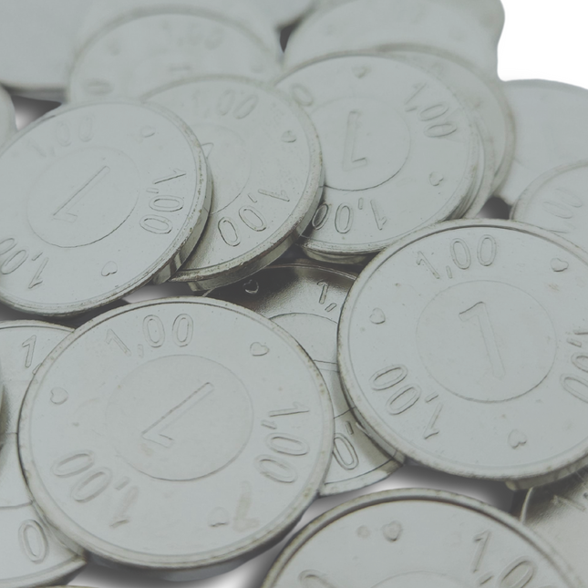 Wertmarken Münze 1 und 1,00- 100 Stück
