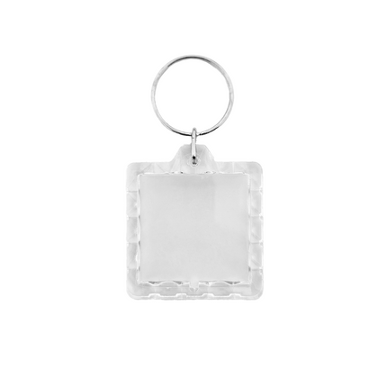Foto Schlüsselanhänger Quadrat geriffelt - pro Stück