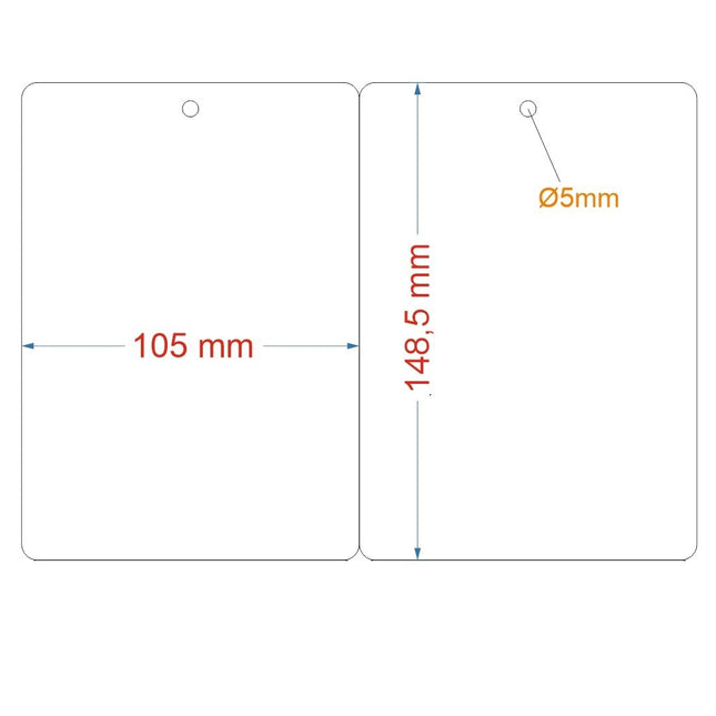 Hängeetikett PET 105x145,5 mm - 100 Stück